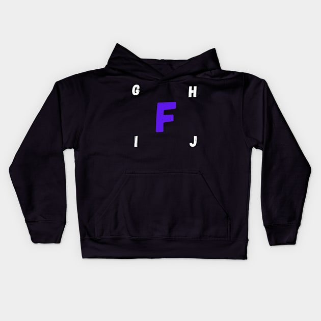 letter F Kids Hoodie by Bayane